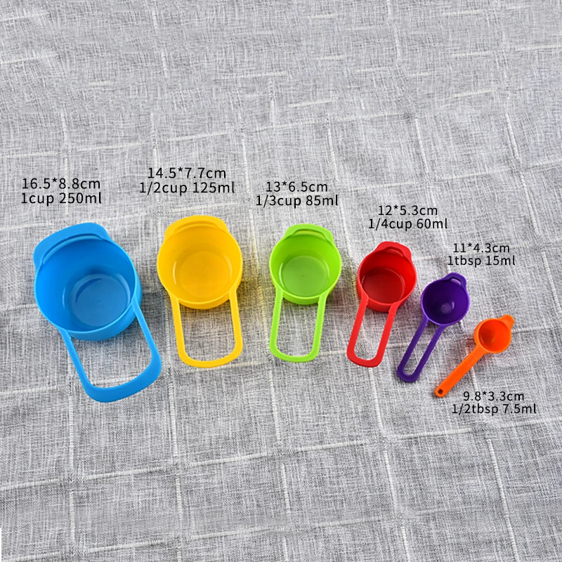 Amazon top seller Kitchen cooking color silicone Measuring Spoon Plastic Measuring Spoon Measuring Cup