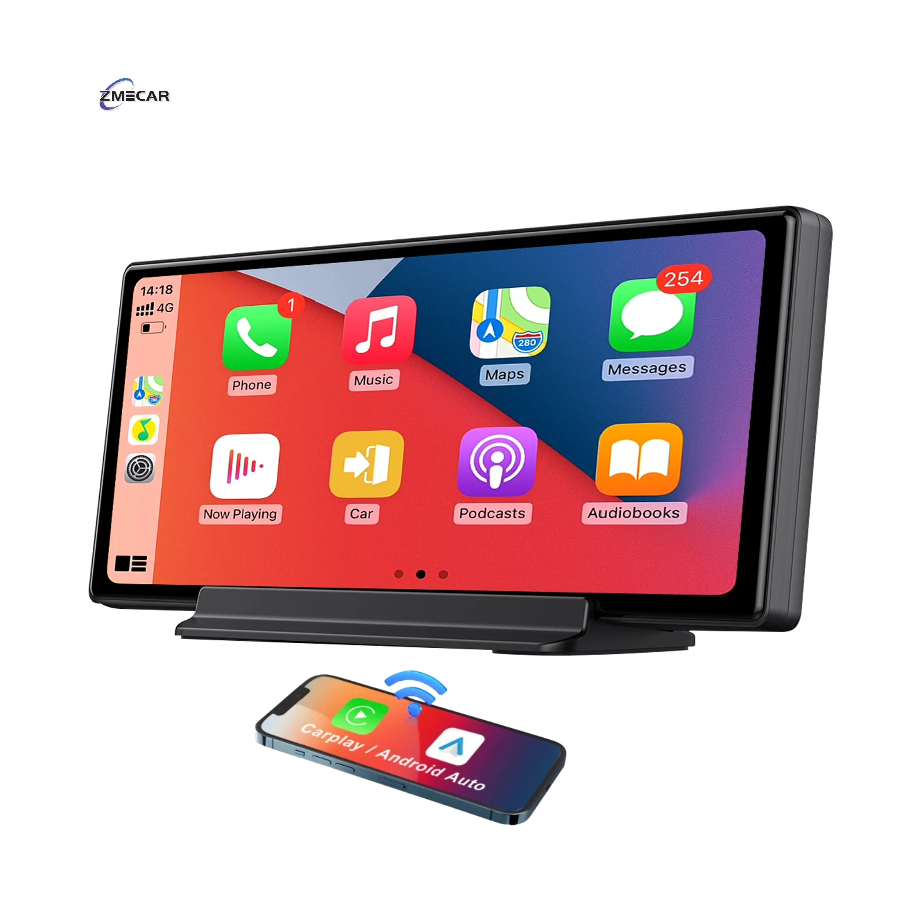 Zmecar New 11.3 Inch AI Car Screen Navigation Auto Radio Player 4K Car Recorder DVR BT FM 1080P Camera Portable Car Multimedia