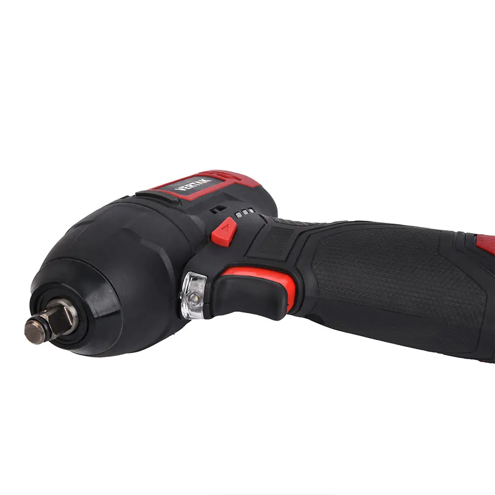 VERTAK Cordless 12V Rechargeable Battery Power Compact Impact Wrench With LED Light