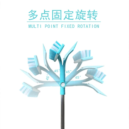 Wholesale double-sided retractable rotary brush household tile crevice cleaning wiper hard hair long handle floor brush