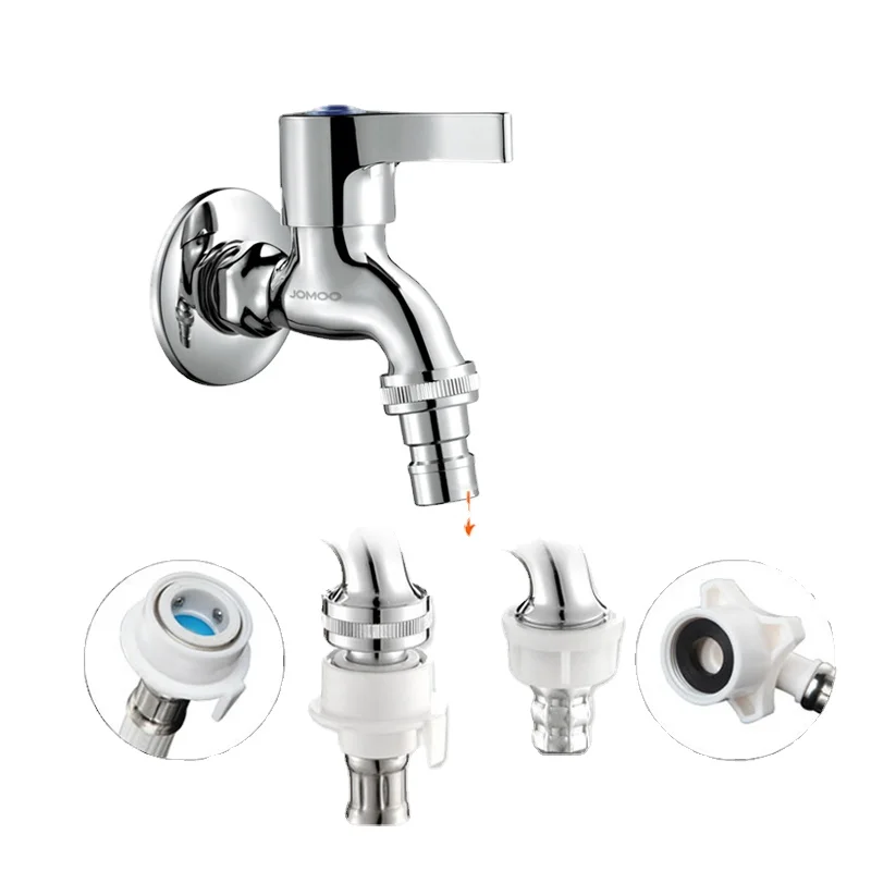 JOMOO Washing Machine Faucet Taps Wall Mounted Quick-open Chrome Single Handle Bathroom Taps