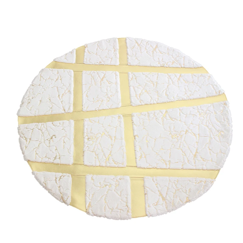 Luxury Carpet Living Room Black White Gold European Geometric Ethnic Style Round Carpet Rugs For Bedroom Decor Home Chair Mat