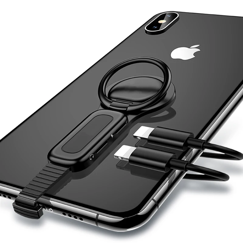 Competity Price New Design Dual for Lighting to 3.5mm Audio Adapter Car Holder Direct Adsorb 2 in 1 to 3.5mm Splitter For iPhone