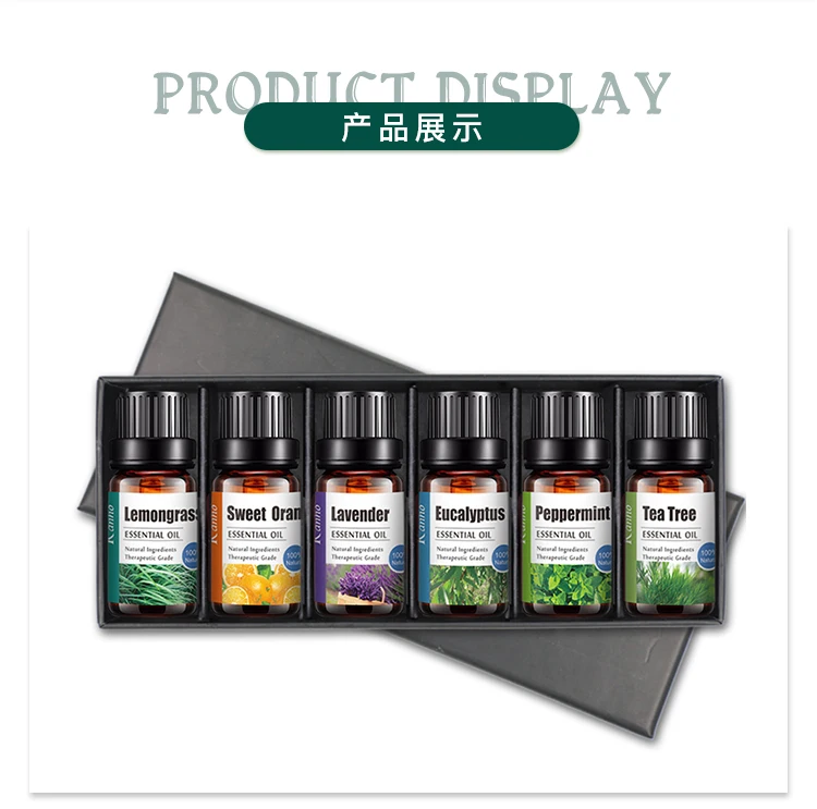 10ML 6 Pack Essential Oils 100% Pure Therapeutic Grade Oils kit Top 6 Aromatherapy Oils Gift Set