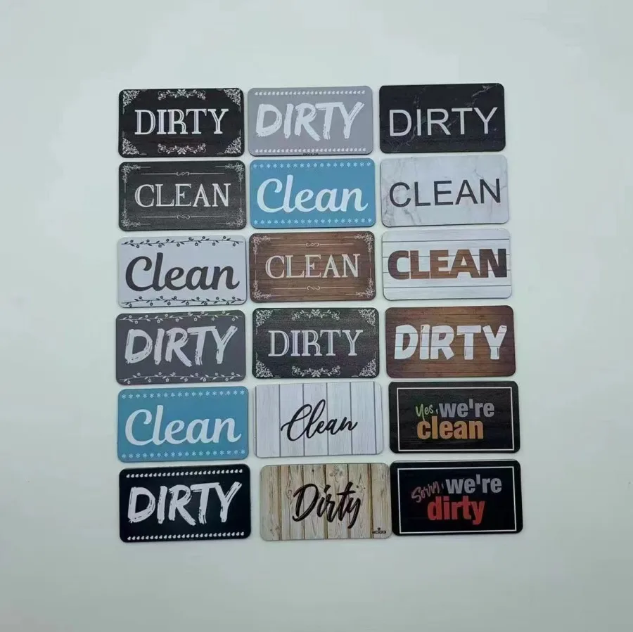 OEM Dishwasher/fridge Magnet double sided magnetic card Clean Dirty Sign Indicator