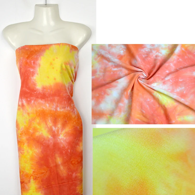 100% Viscose Tie dye Rayon Fabric For Dress Ready To Ship