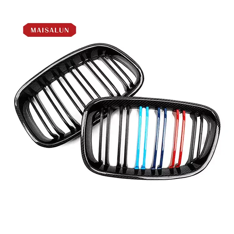 Hot Sell Auto Accessories M Color Front Bumper Grille Carbon Fiber Dual Slat Grille For BMW 1 Series F20