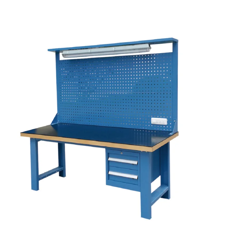 OEM Custom Steel Metal Iron Optional desktop ESD Industrial Factory Workbench with drawer parts hang on board