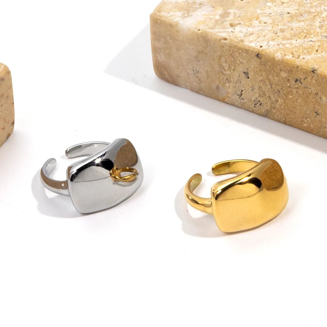 Waterproof 18K Jewelry Gold Plated Hollow Out Heart Multi-Layers Band Open Ring Sis Mom Dad Initial Number Hip Hop Letter Rings