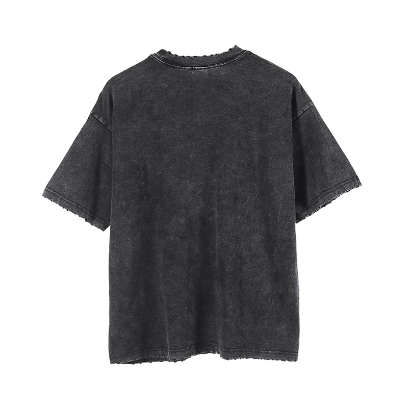 New design rock band tees cotton washed streetwear tshirt custom logo DTG printing vintage t shirts