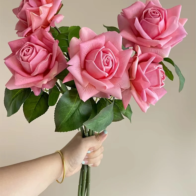 Best Selling Rose Red Flower Artificial Real Touch Rose for Home Wedding