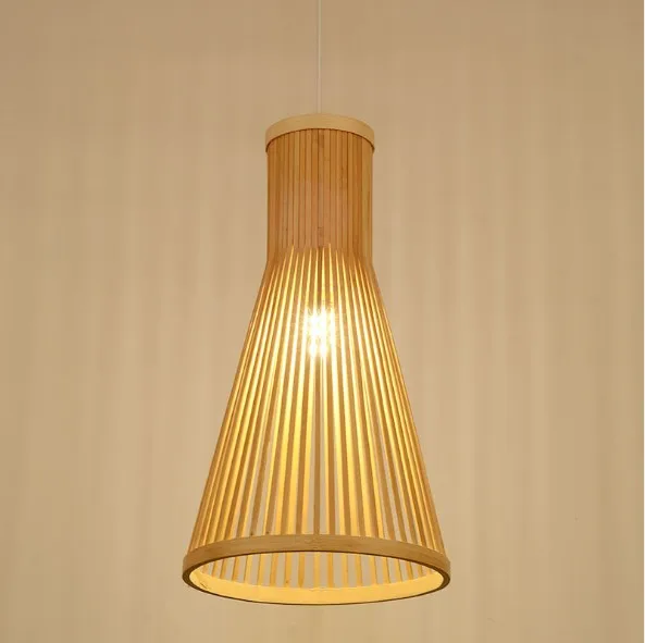 Handmade American Style LED Chandeliers Large Korean Crafts Rattan Lamp Bamboo Natural Woven Kitchen Pendant Light