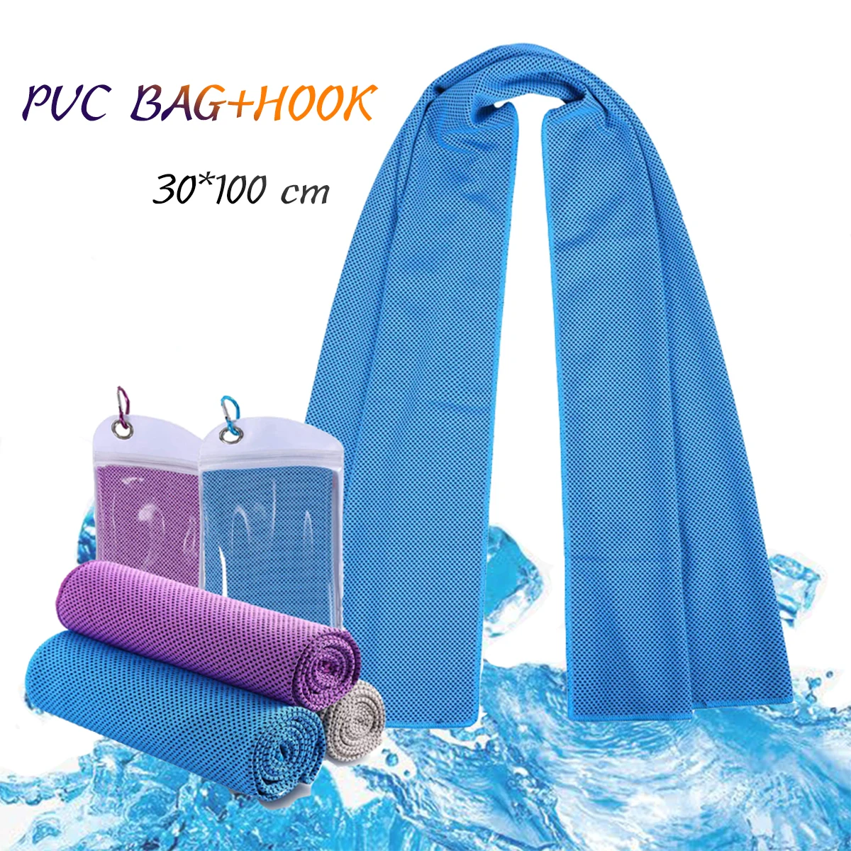 30 x 100 cm cheap price custom microfiber gym neck super ice cooling towel instant cool for gym sports