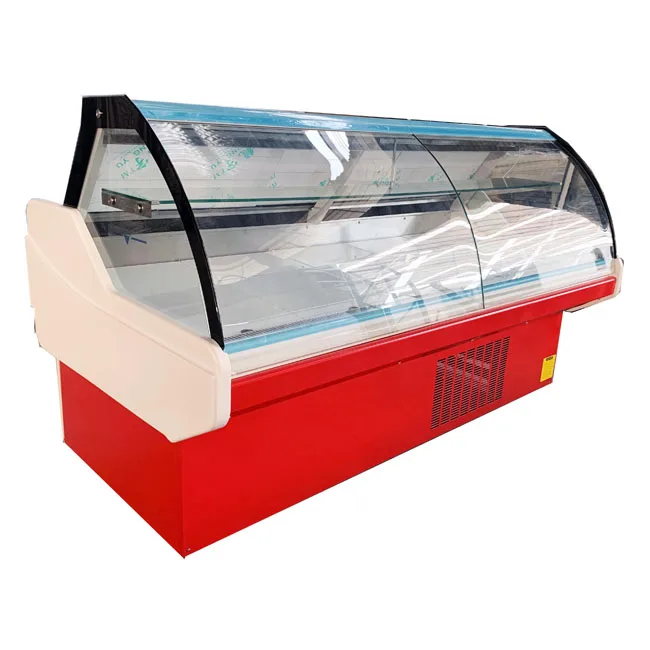 1M Front Flip Door Meatchiller Deli Case as Butcher Equipment Meat Freezer Showcase Supermarket Display Freezer