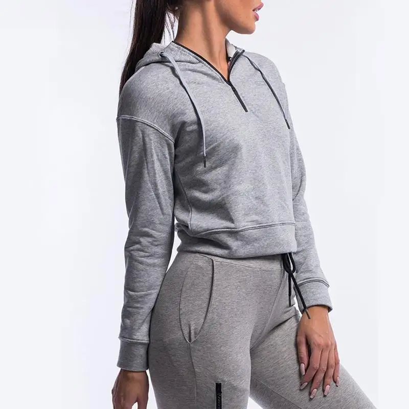 Спортивная 1/4 Женская толстовка с длинным рукавом на молнии от производителя