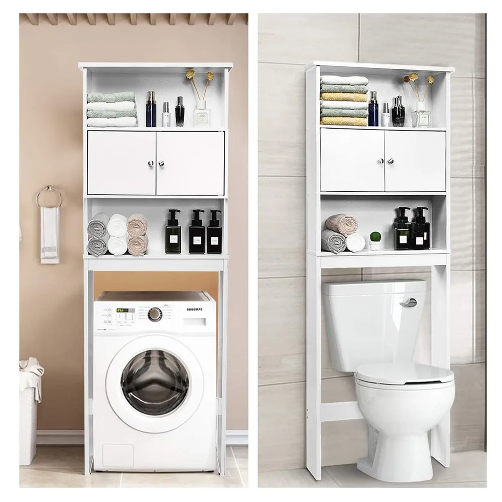 Домашний шкаф Cao Xian Hi для экономии пространства в туалете с тремя слоями и двумя дверцами полка ванной