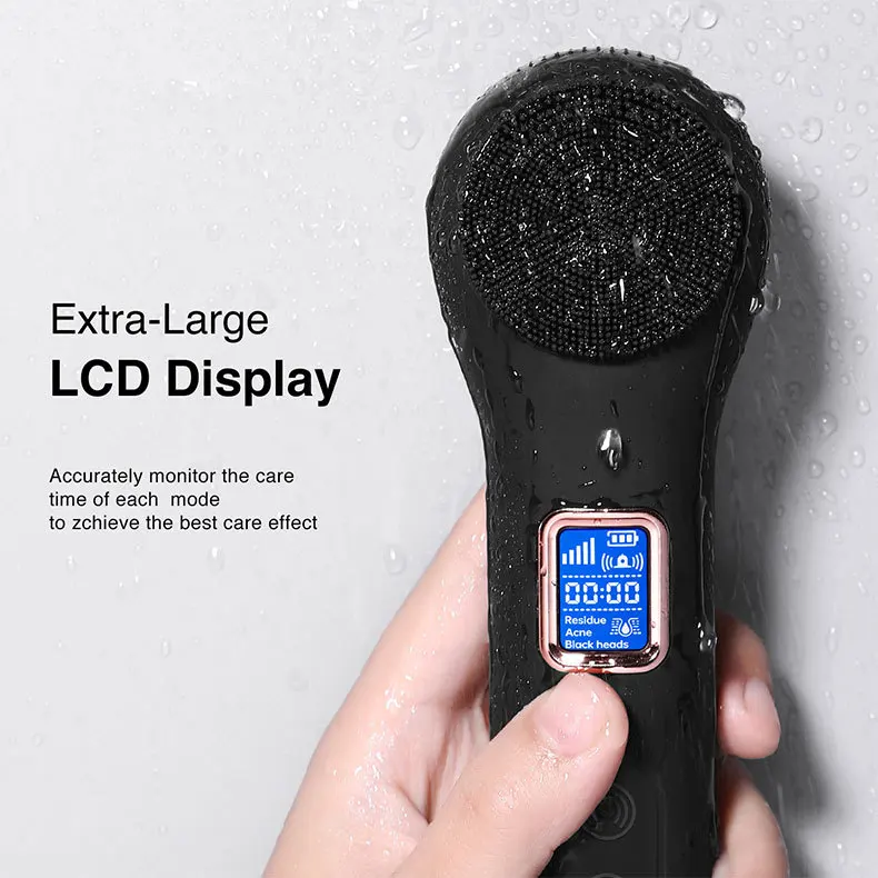 Electric Silicone Face Scrubber Facial Cleansing Brush Pore Vacuum Whitehead Blackhead Remover 2 in 1