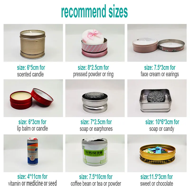 Cosmetic Jar Packaging Empty Round Aluminum Metal Cream Tin Boxes 50ml candle jar