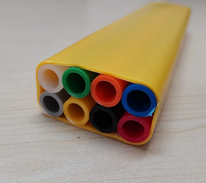 Бесплатный образец, Трубная труба HDPE серии DB 8 способов 14/10 мм с полиэтиленовой Оболочкой 1,2 мм для оптоволоконного воздуходувного кабеля