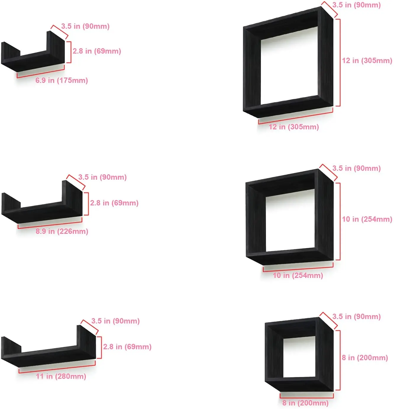 Hot sale wooden home decor modern mount shelf floating wall shelf