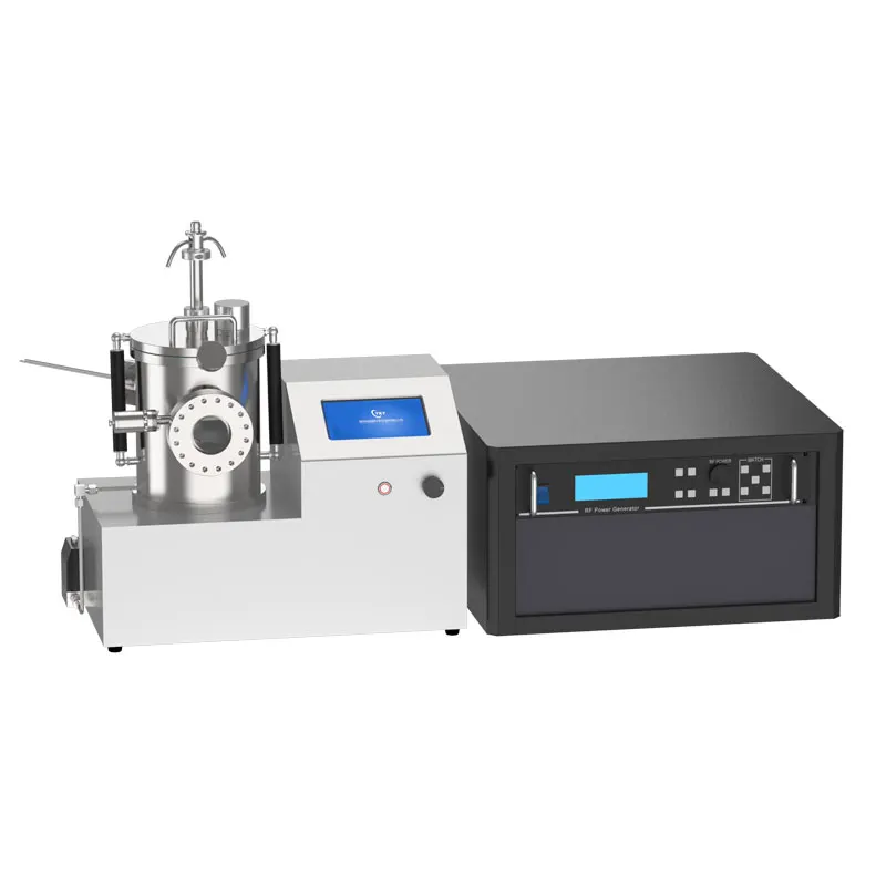 Desktop single-target magnetron coater with RF power supply for non-metallic or other non-conductive materials