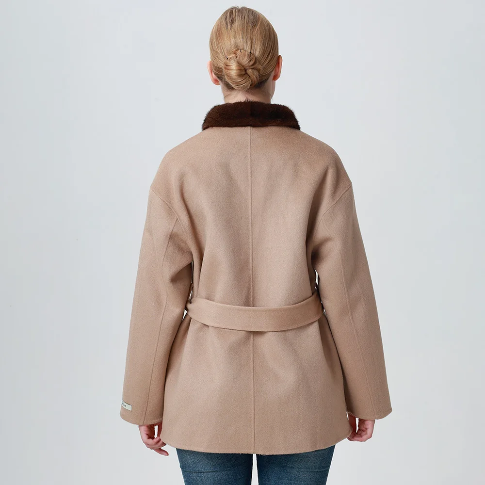 Wholesale Mid Long Winter Women Overcoat Casual Loose Jacket Solid Color Coat