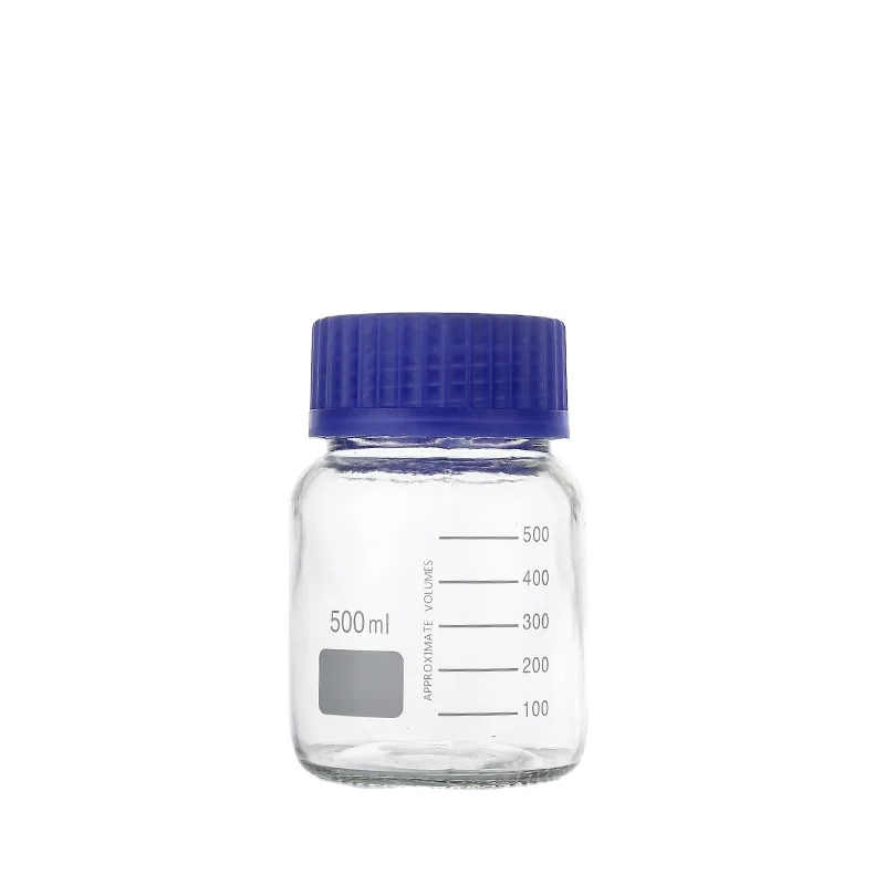 Heat Resistant Borosilicate  3.3 Media Storage Jar 1000ml Glass Reagent Laboratory Bottles With Lid GL80