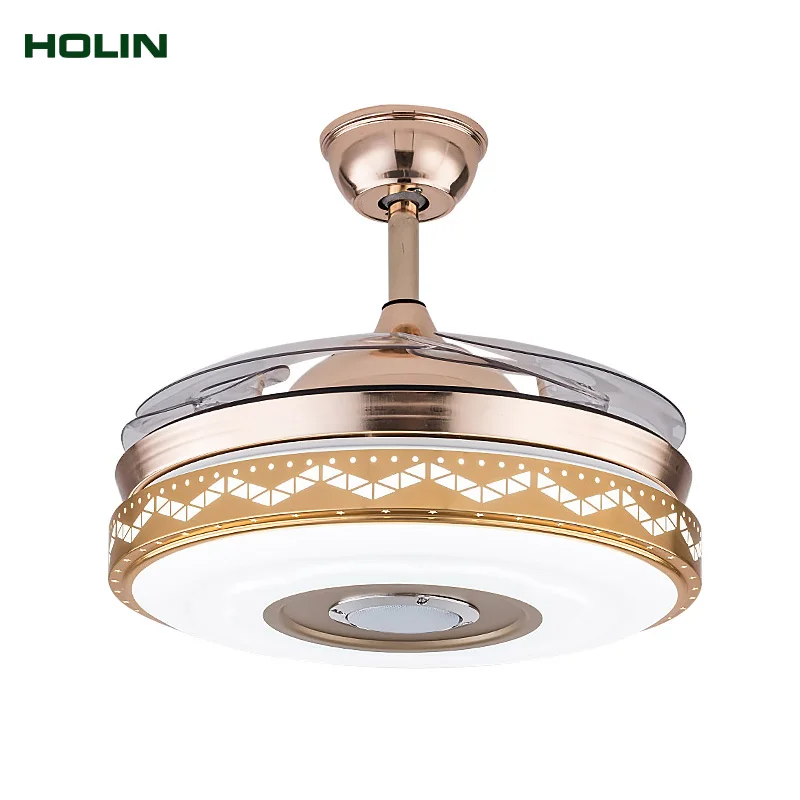 42 Inch Ceiling Fan Invisible With Light Cool Air Sealing Fan Electrical Appliances Selling Fan Ceiling Lamp factory direct sale