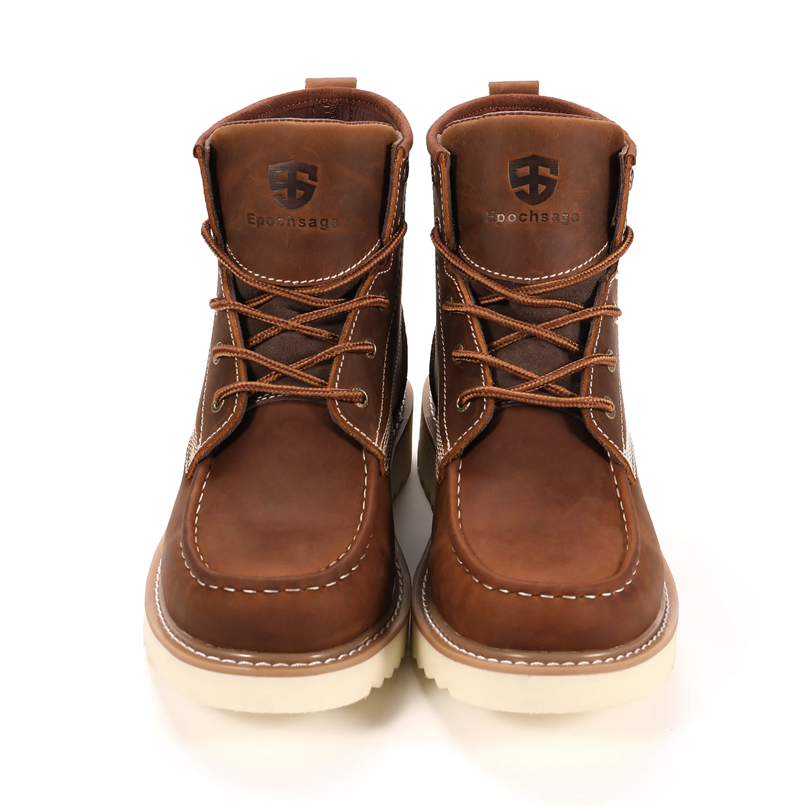 Высококачественные коричневые кожаные ботинки Crazy horse Goodyear Welt для мужчин со стальным носком zapatos punta de acero