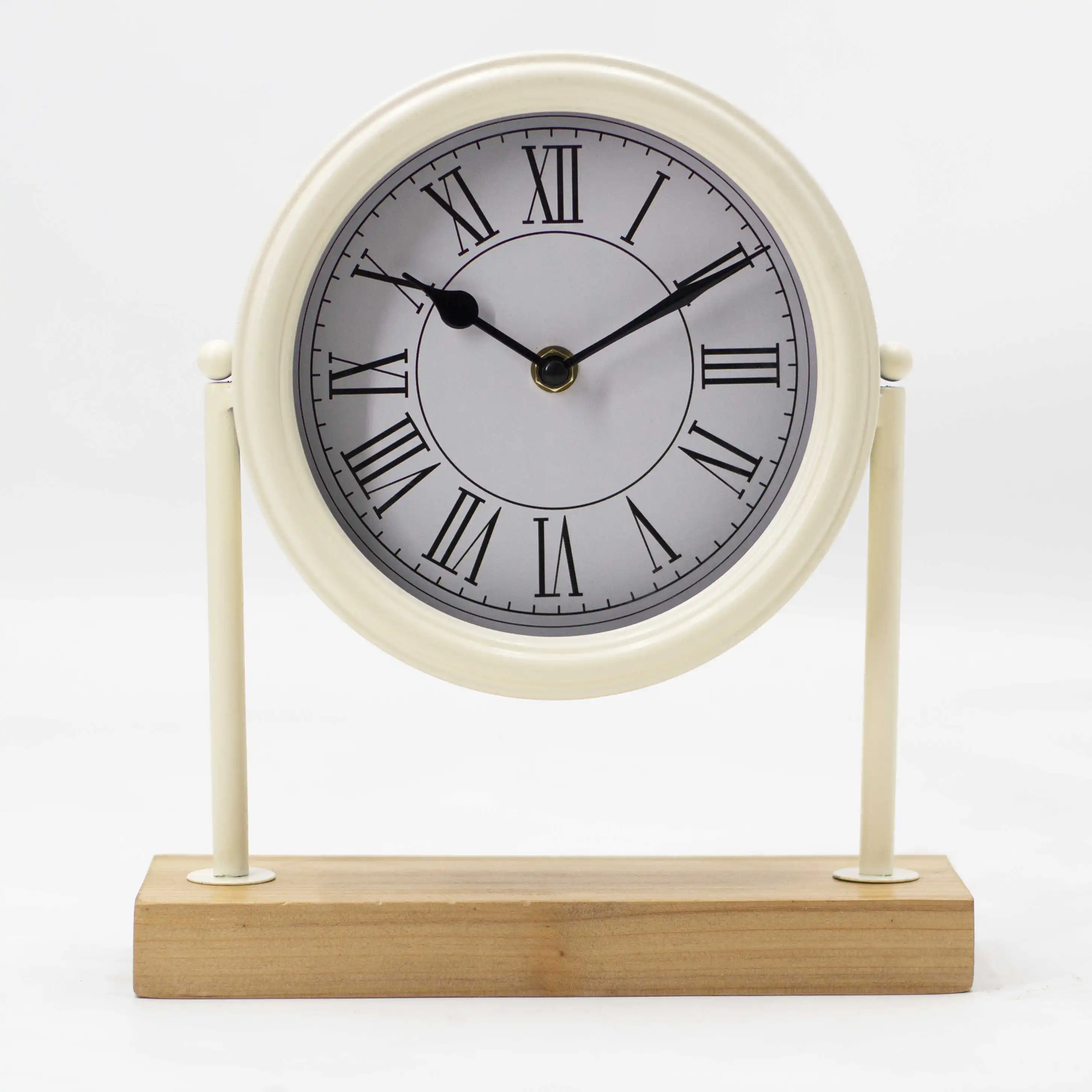Desk Clock Battery Operated Modern Meta Rustic Design for Bedroom,office,kitchen -small classic analog Display Chic Home Decor