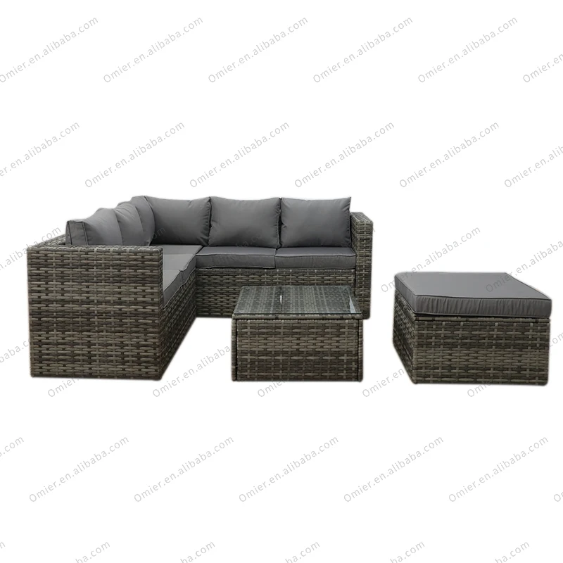 China Manufacturer Direct Sale New Italy Rattan Wicker Outdoor Garden Complete Set of Tables and Sofas Outdoor Furniture Sets
