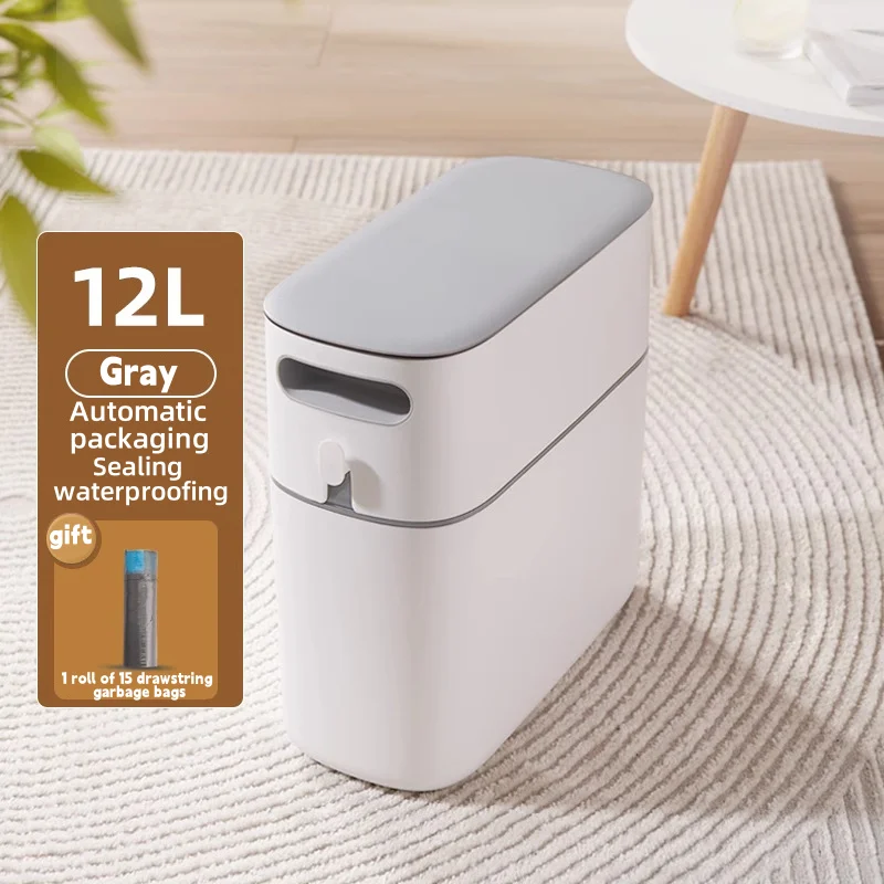 Full coverage barrel lid Fixed hook Press the buckle Isolate odors 3D modeling Lightweight and durable Automatic trash can
