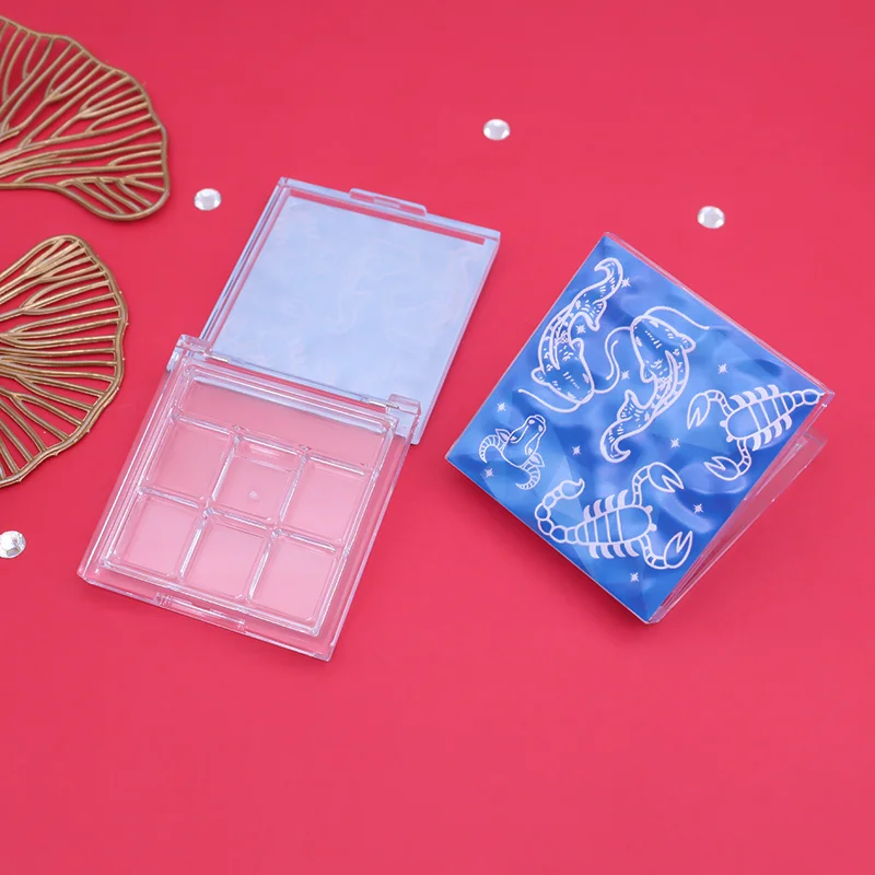 eyeshadow packaging container 6 color eye shadow glitter base with brush plate 3D print eye shadow