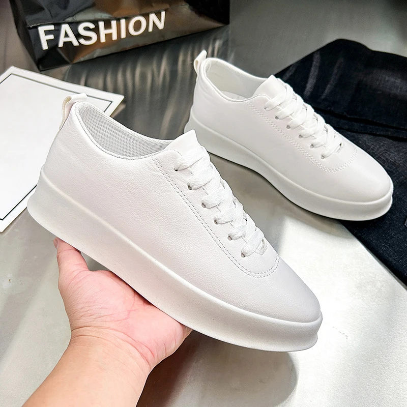 Wholesale New Styles Men Lace Up Platform Sneakers PU Leather Tennis Shoes Comfortable Casual Fashion Sneakers Walking Shoes