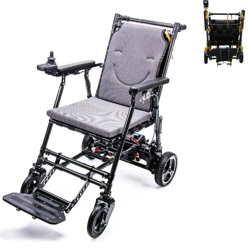 High-Performance Carbon Fiber Frame Electric Wheelchair with 150W Brushless Motor, 120kg Load