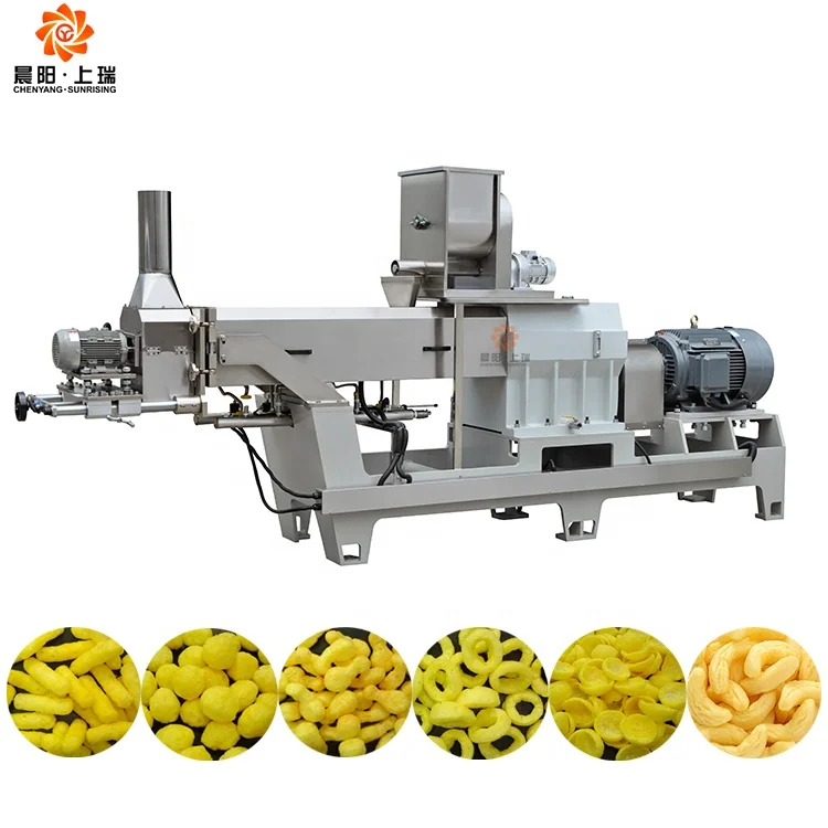 100-200KG Fried Bugle Production Line Doritos Corn Chips Snack Pani Puri Snack Food Making Machine Equipment Twin Screw Extruder
