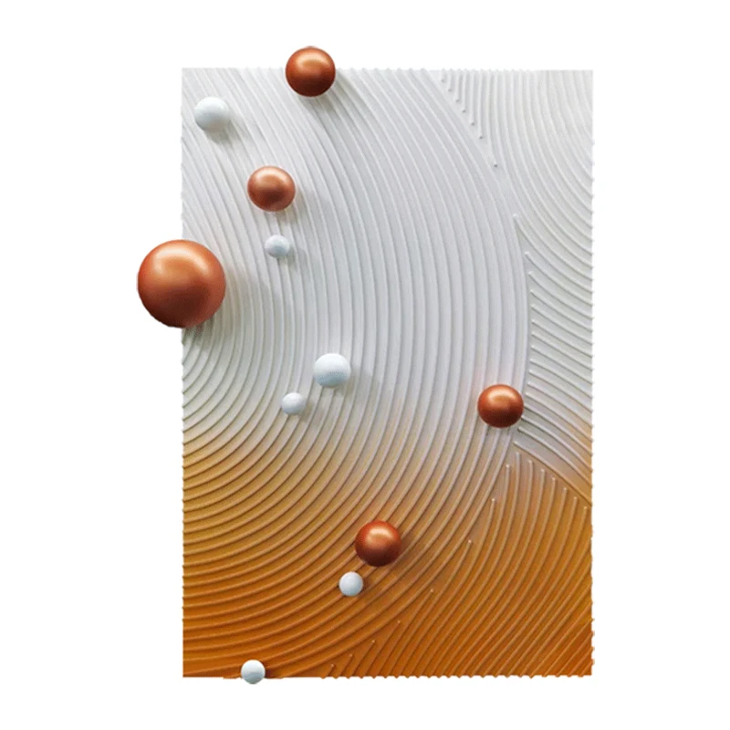 Modern Minimalist 3D Metal Ball Texture Relief Hand-painted Decoration Painting