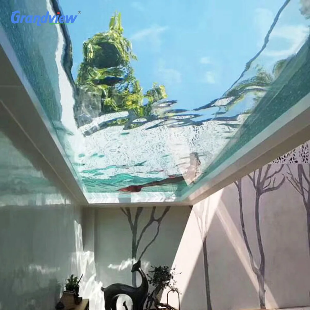 Transparent acrylic wall for swimming pool Customized 100 mm thickness garden landscape transparent glass
