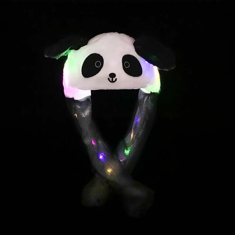 Cute moving rabbit ear shine rabbit hat Funny Bunny Rabbit Ear Hat With Pink Led Light