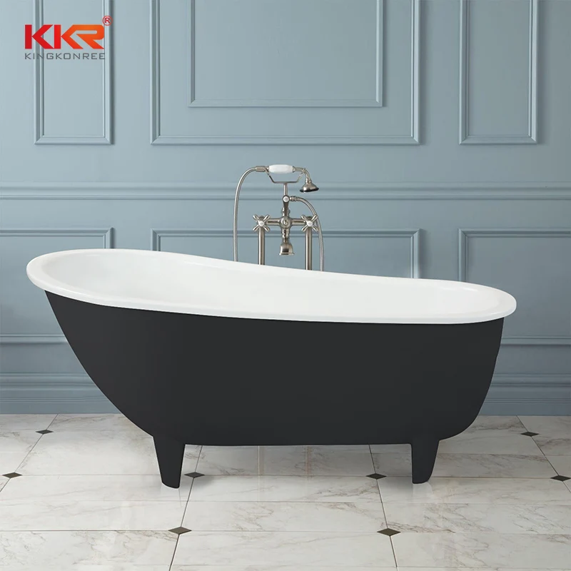 Classic bathroom free standing elegant clawfoot design acrylic claw foot bathtub bath tub