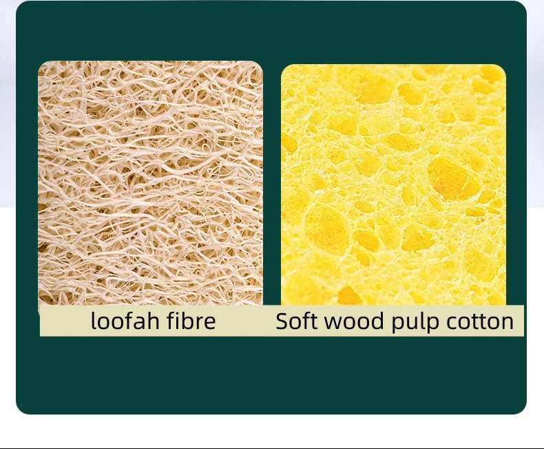Wholesale Natural Loofah Loofa Luffa Lofa Eco Scourer Sponges Wood Pulp Sponge for Kitchen Household Use