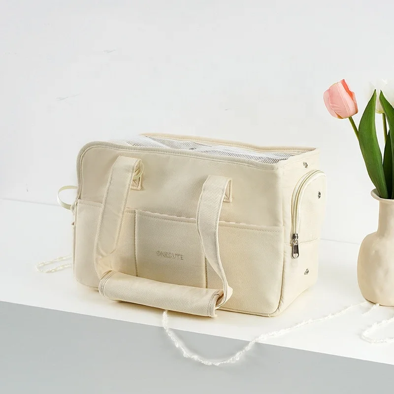 Cotton And Linen Dog Carrier Bag Breathable Pet Portable Bag
