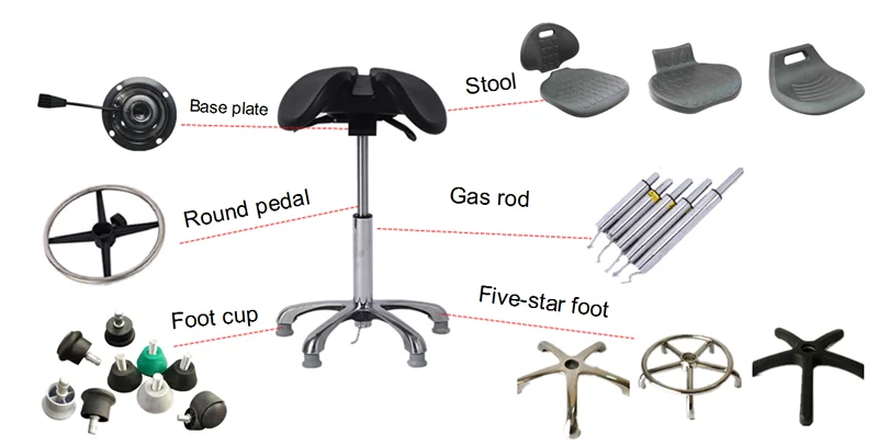 High Quality Black PU foam adjustable Antistatic laboratory Ergonomics Chair stool