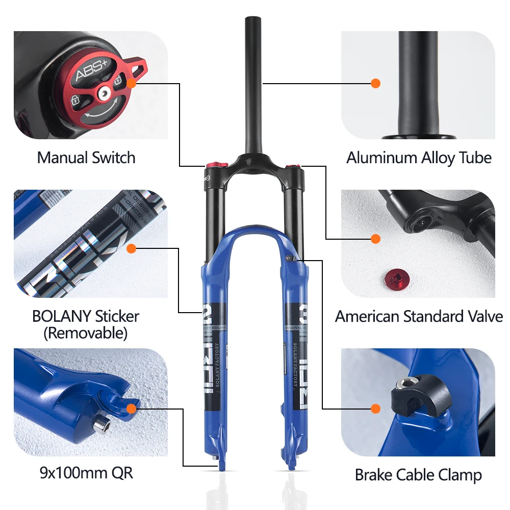 BOLANY 26inch27.5inch29inch Shock absorption bicycle air front fork magnesium alloy bicycle suspension fork