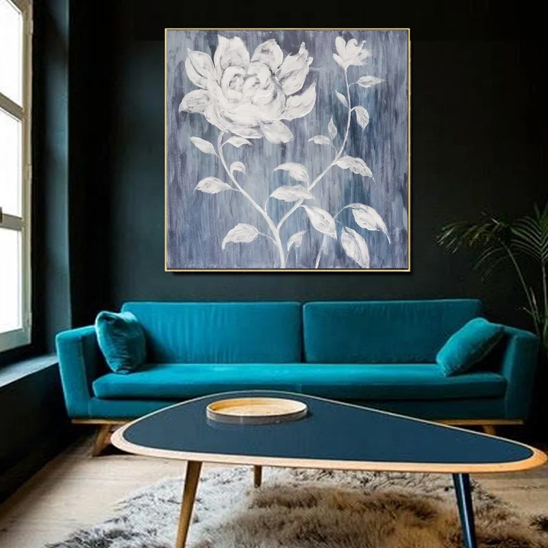 Painting Handmade Big Flower White Creative Canvas Pictures acrylic art paintings canvas easy oil painting pictures