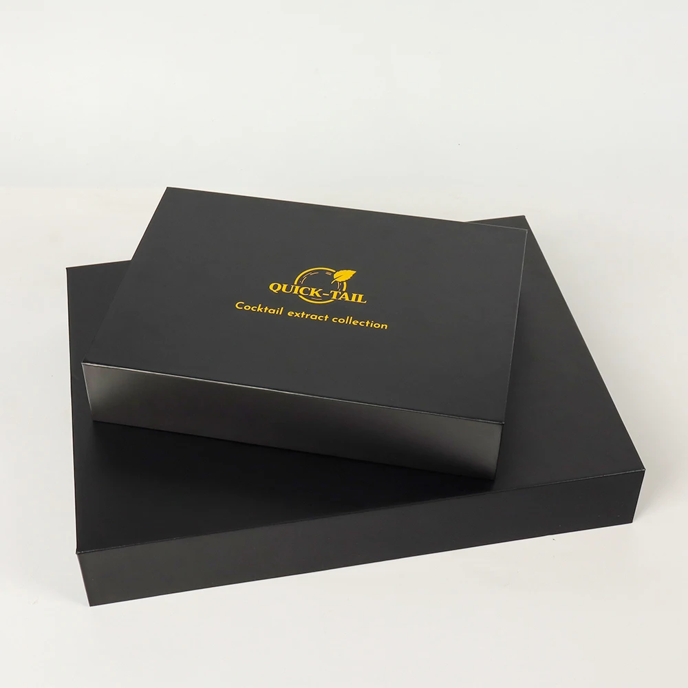 Custom Luxury Package Magnetic Paper Gift Box Black Satin Insert Lined Gift Box Packaging