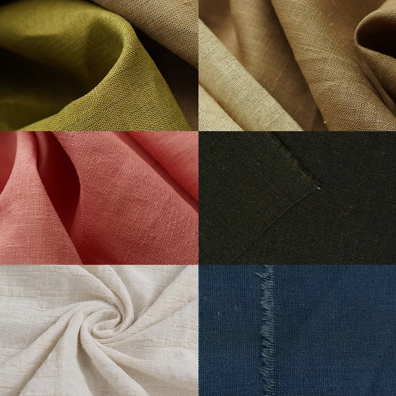 New Material Color 90Gsm, Stone Washed Soft Yarn Dyed Natural Comfortable Woven Fabric Bedding Linen Fiber Fabric/
