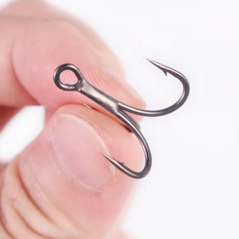 Fishing Treble Hooks 3X Strong Sharp Round Bend 6/8/10 Treblehook for Lures Baits Saltwater Fishing
