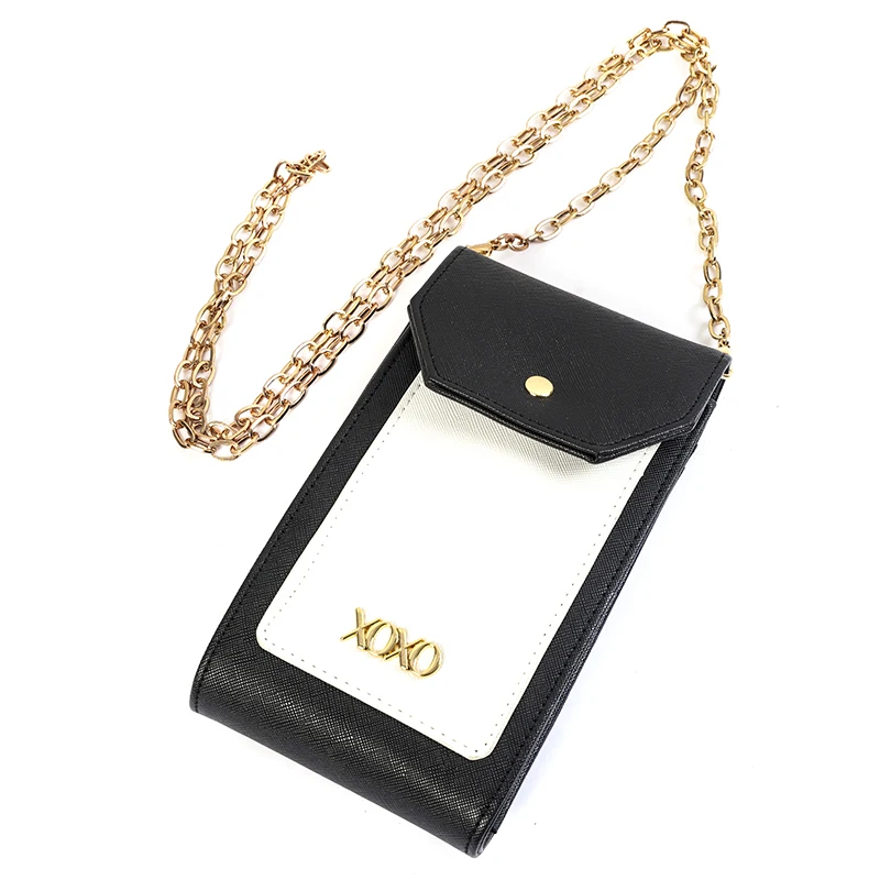 Factory Wholesale Solid Color Leather Material Wallet Fashion Button Hanging Wallet