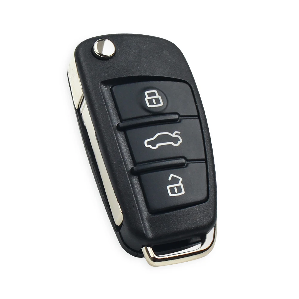 KEYYOU 4 Buttons Filp Car Key Remote Case Shell For Audi A6L Q7 A2 A3 A4 A6 A6L A8 TT 2008 2009 2010 2011 Folding Key